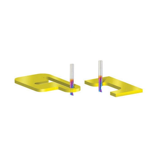 51404-K Spiral O Single Flute Plastic Cutting Up-Cut Mirror Finish CNC Router Bit 1/4 D" 3/4"CH 1/4"SH 2"OL
