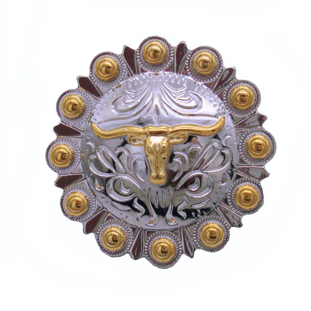 Steer in Round Knob, Nickel/Gold