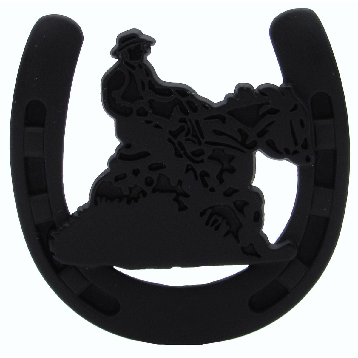 Riding Cowboy Horseshoe Knob, Matte Black