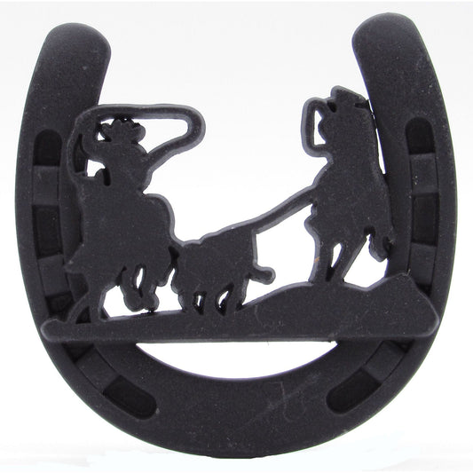 Cowboys Roping Calf Horseshoe Knob, Oil Rubbed Bronze