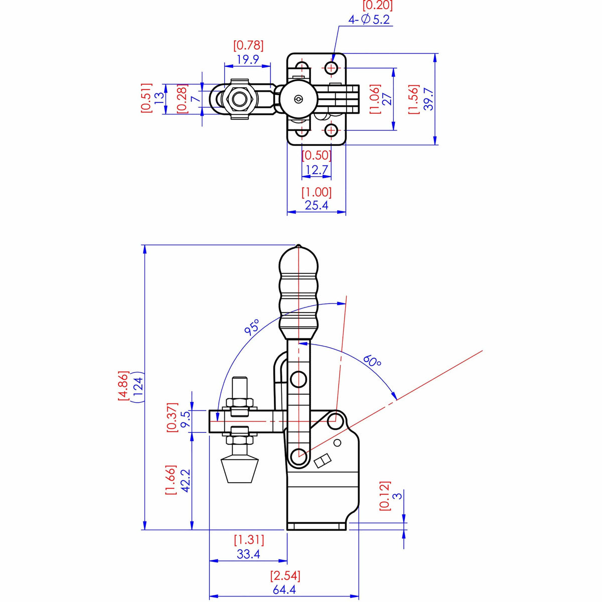 Vertical Handle High Base Toggle Clamp