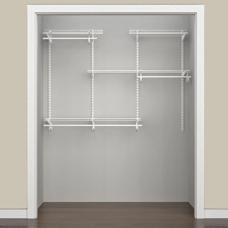 ShelfTrack Adjustable Closet Organizer 4' - 6' W, White