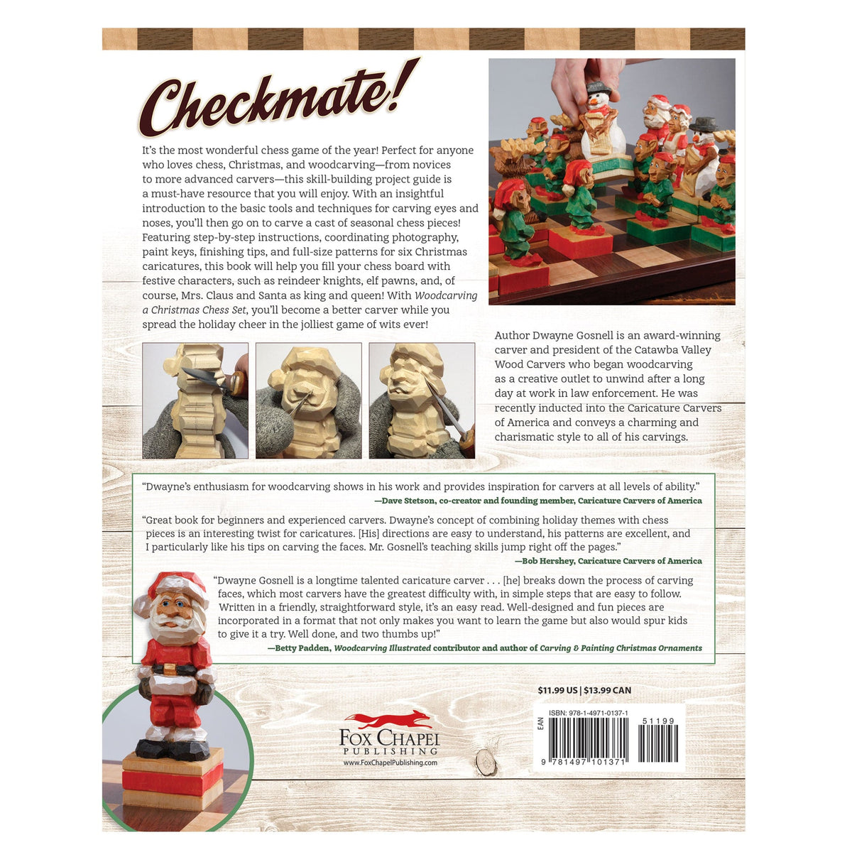 Woodcarving a Christmas Chess Set