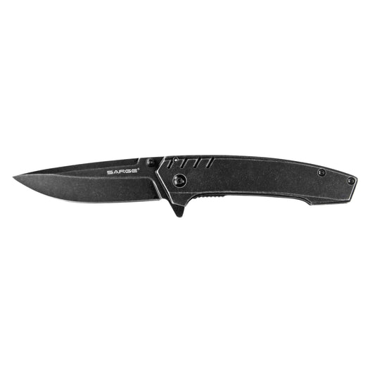 Stone - Stonewash Frame Lock Folder Knife, Stainless Steel 3-1/4" Blade