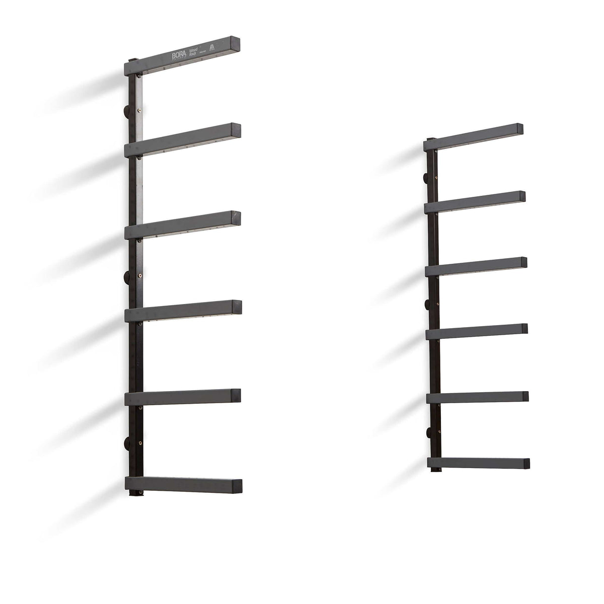 6-Level Lumber Storage Rack - Black & Gray