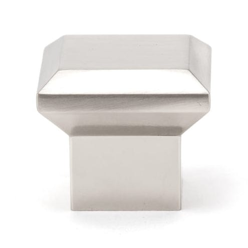 Transitional Knob Square - 1-11/32" x 1-11/32" - Brushed Nickel