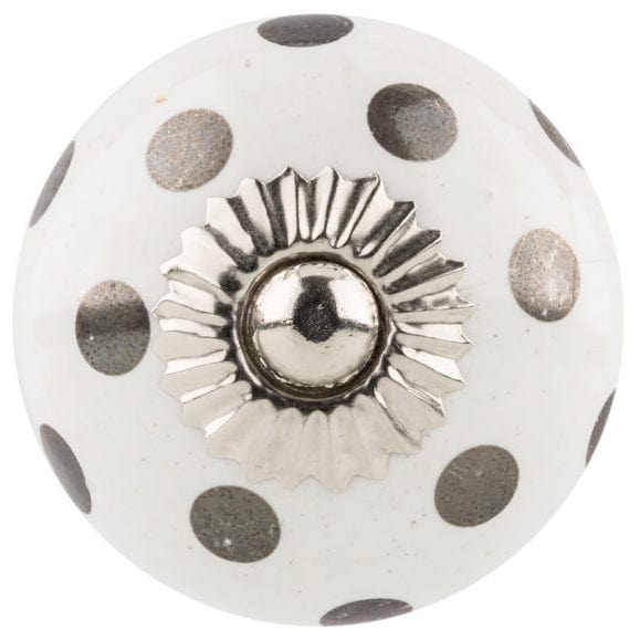 Eclectic Knob, 1-9/16" D, Chrome, White