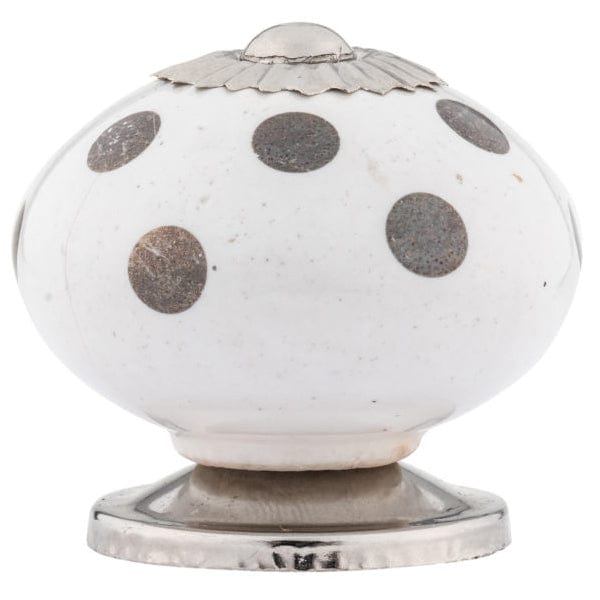 Eclectic Knob, 1-9/16" D, Chrome, White