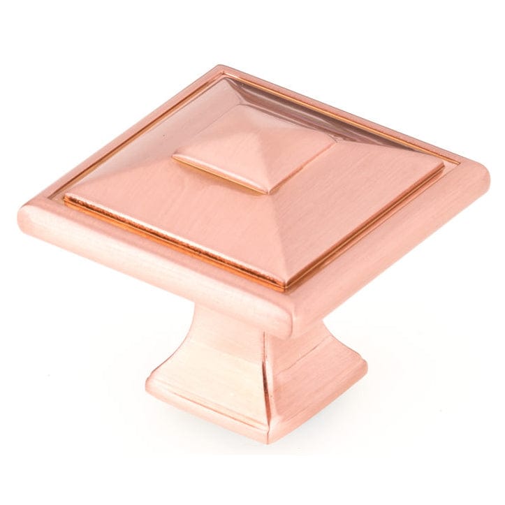 Transitional Square Knob - 1-1/2" x 1-1/2" - Rose Gold