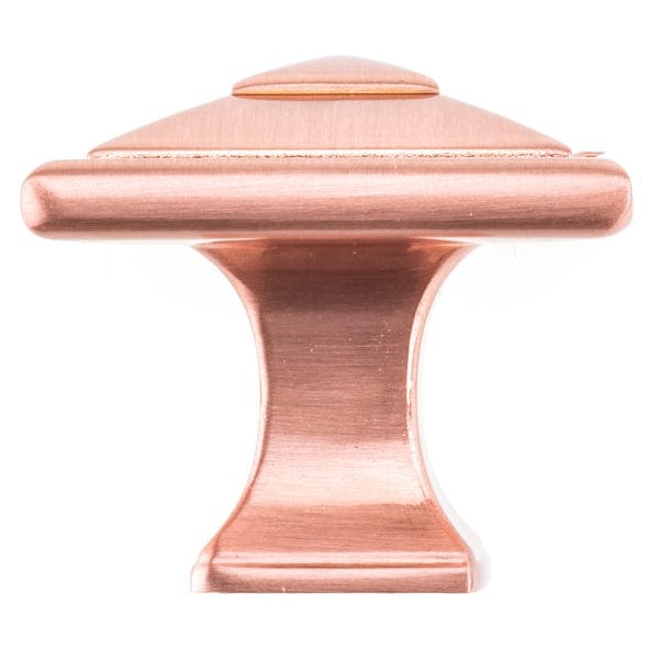Transitional Square Knob - 1-1/2" x 1-1/2" - Rose Gold