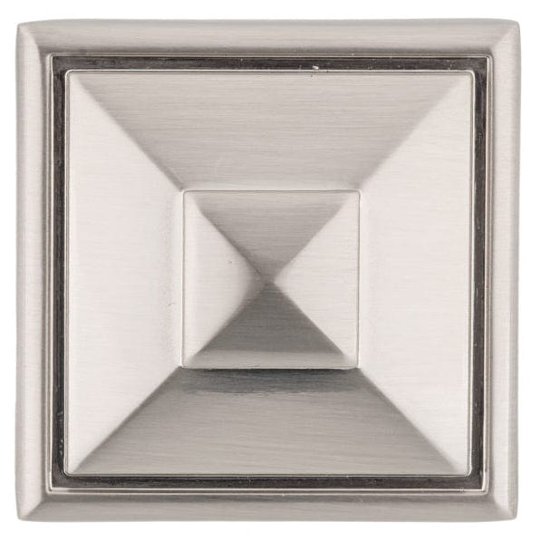 Transitional Knob, 1-1/2" x 1-1/2", Brushed Nickel