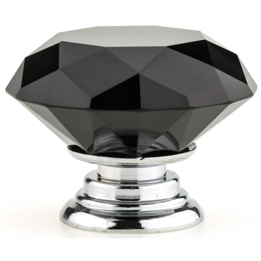 Contemporary Knob, 2" D, Chrome, Black