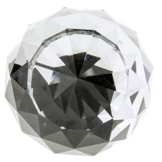 Contemporary Knob, 2" D, Crystal, Clear, Chrome