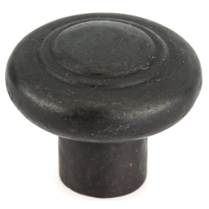 Smooth Traditional Knob with Ridge Embellishment - 1-3/8" Diameter - Dark Bronze