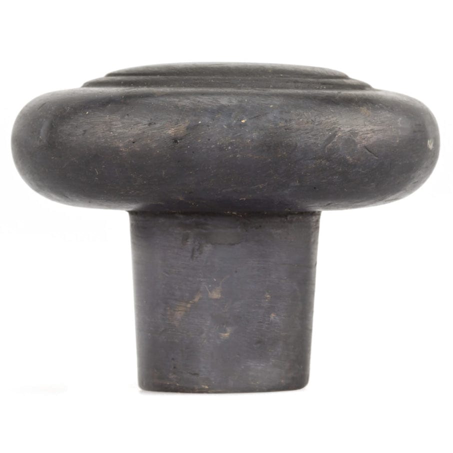 Smooth Traditional Knob with Ridge Embellishment - 1-3/8" Diameter - Dark Bronze