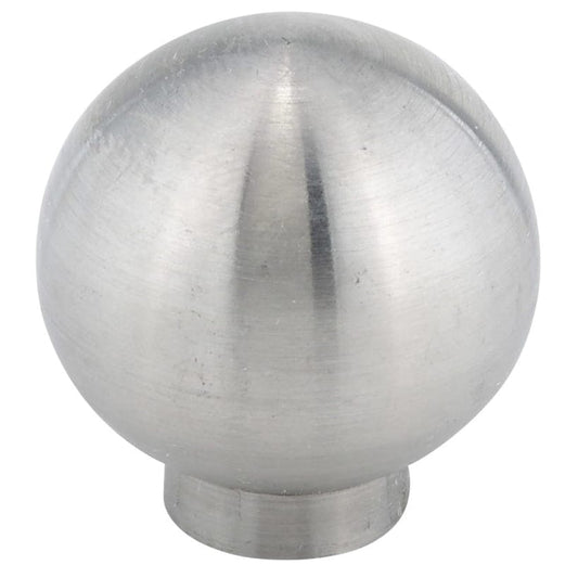 Contemporary Knob, 31/32" D, Stainless Steel