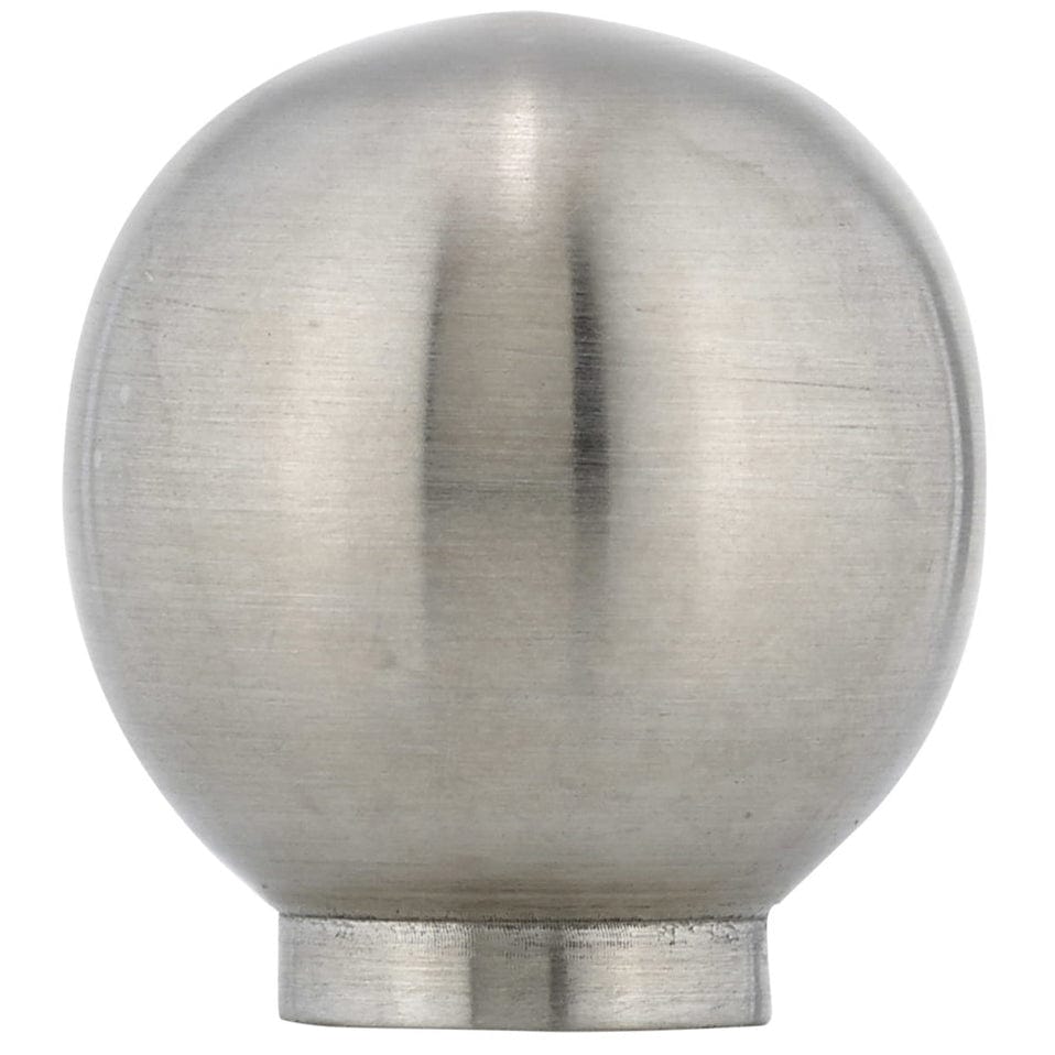 Contemporary Knob, 1-3/16" D, White, Brushed Nickel