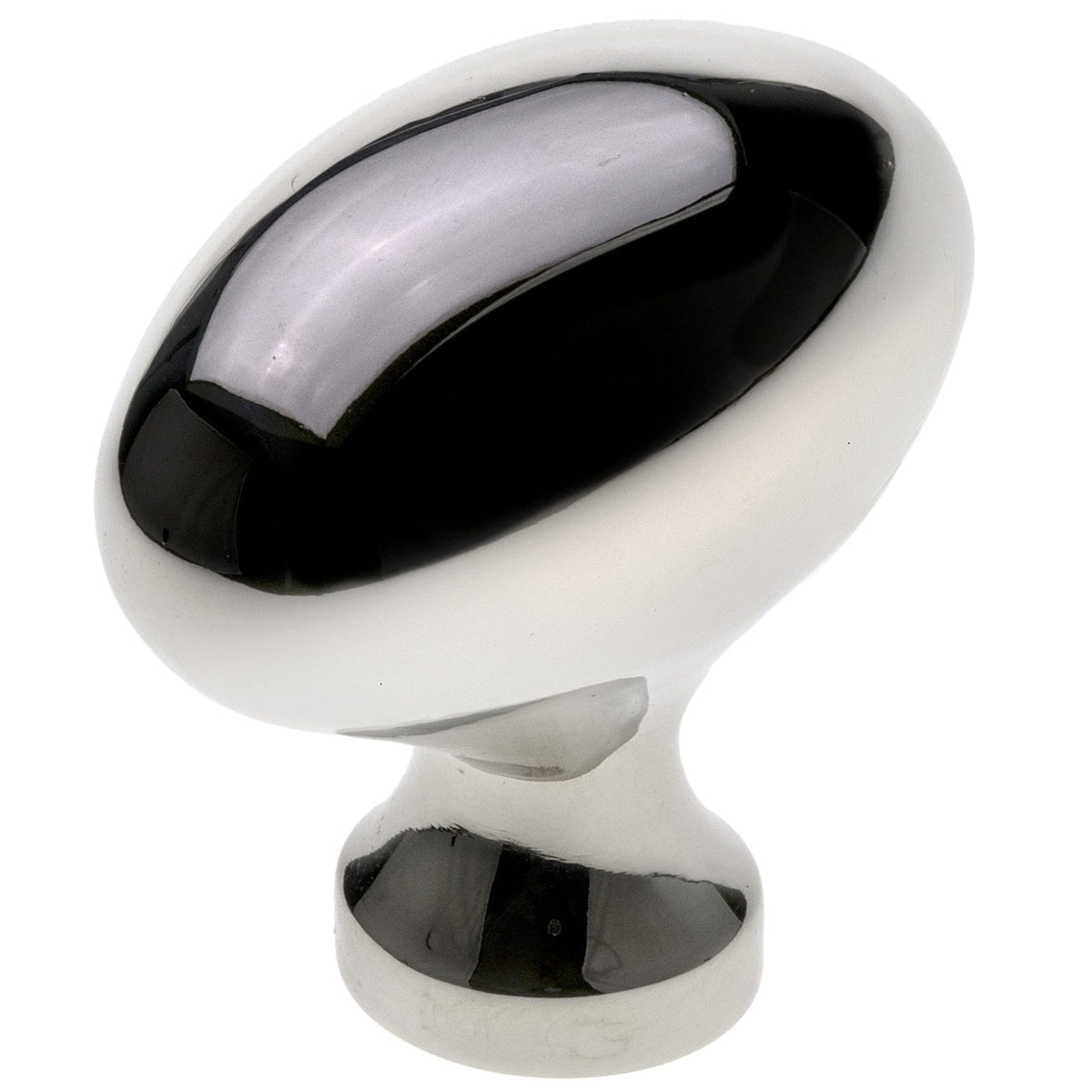 Traditional Oval Knob - 1-31/32" x 1-3/32" - Polished Nickel