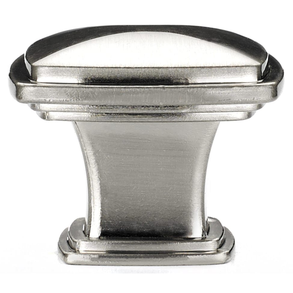Transitional Knob, 1-7/32" x 1-7/32", Brushed Nickel