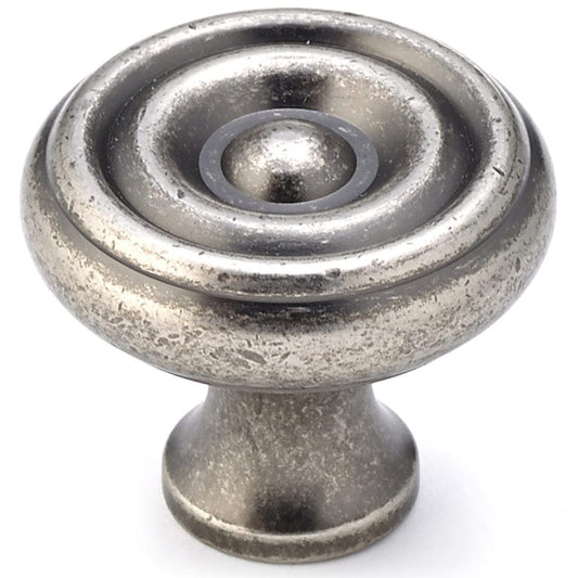 Traditional Knob, 1-1/4" D, Pewter