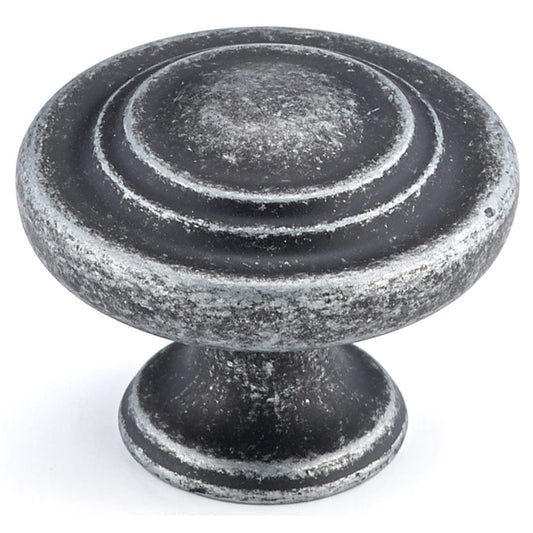 Traditional Knob, 1-5/16" D, Natural Iron