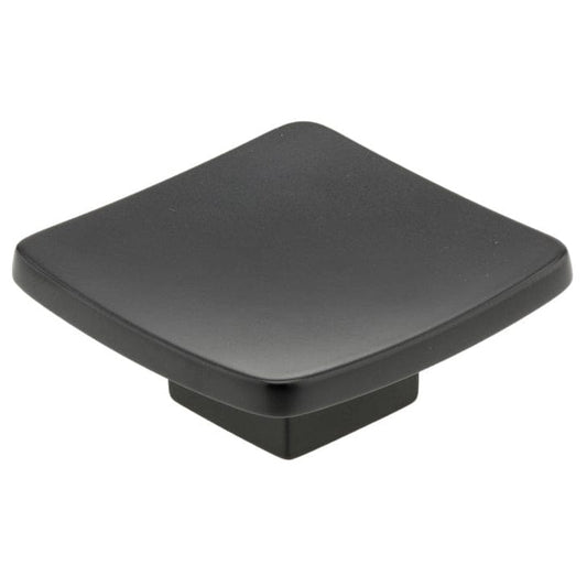Contemporary Knob, 2-1/4" x 2-1/4", Matte Black