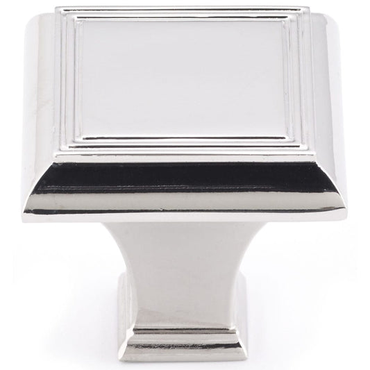Traditional Knob, 1-3/8" x 1-3/8", Polished Nickel