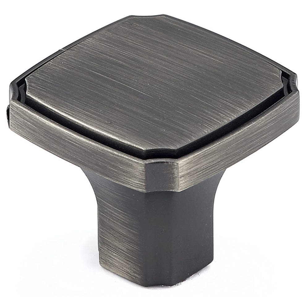 Transitional Knob, 1-3/8" x 1-3/8", Antique Nickel