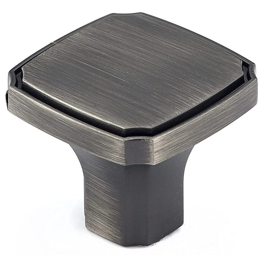 Transitional Knob, 1-3/8" x 1-3/8", Antique Nickel