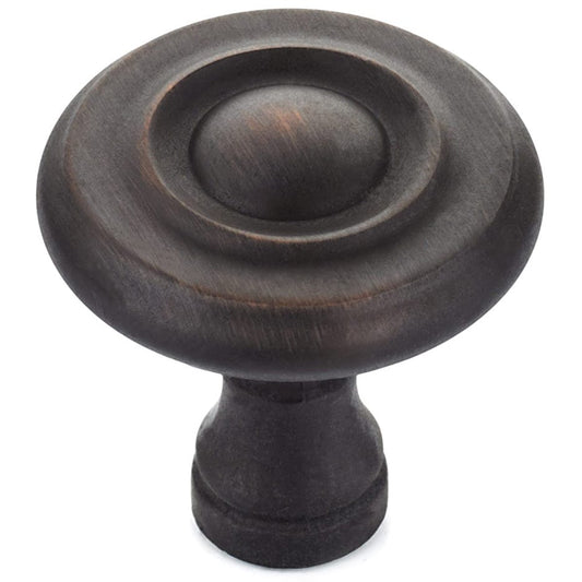 Traditional Knob, 1-1/4" D, Brushed Oil-Rubbed Bronze