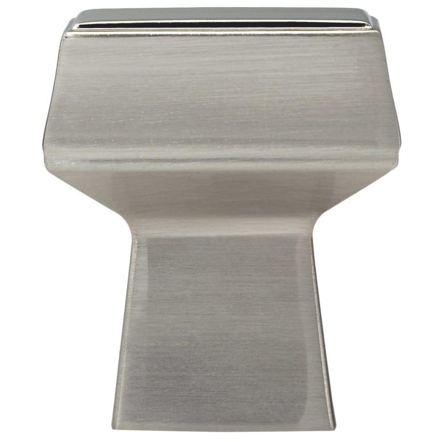 Contemporary Knob, 1-1/32" x 1-1/32", Brushed Nickel