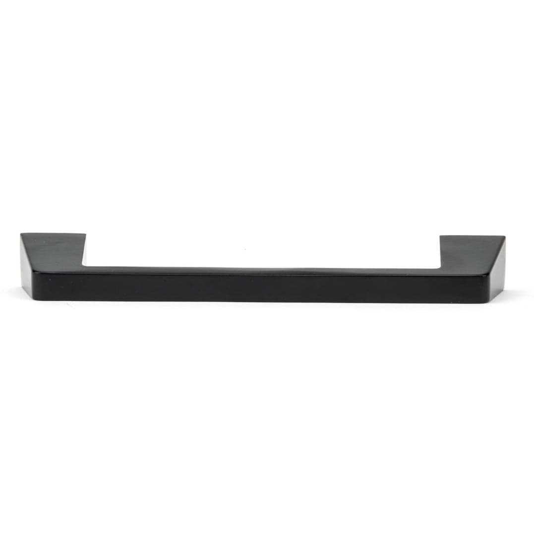 Contemporary Metal Pull with Flared Feet - 5-1/16" Center-to-Center - 6-13/32" OL - Matte Black