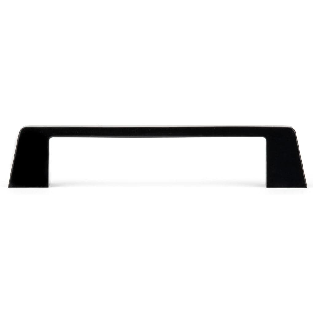 Contemporary Metal Pull with Flared Feet - 5-1/16" Center-to-Center - 6-13/32" OL - Matte Black