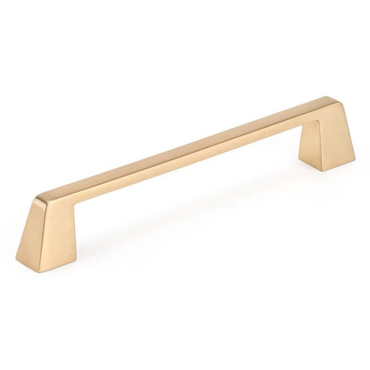 Contemporary Metal Pull with Flared Feet - 6-5/16" Center-to-Center - 7-11/16" OL - Champagne Bronze