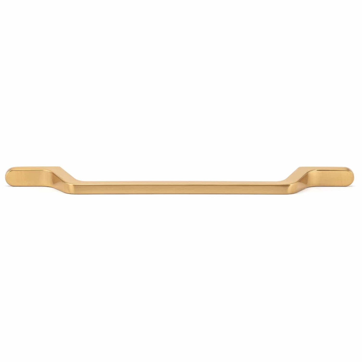 Contemporary Pull with Elongated Bases - 6-5/16" Center-to-Center - 8-29/32" OL - Aurum Brushed Gold