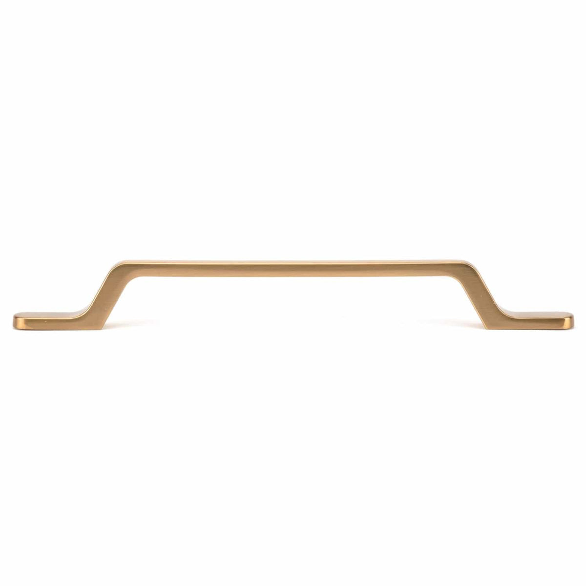 Contemporary Pull with Elongated Bases - 6-5/16" Center-to-Center - 8-29/32" OL - Aurum Brushed Gold