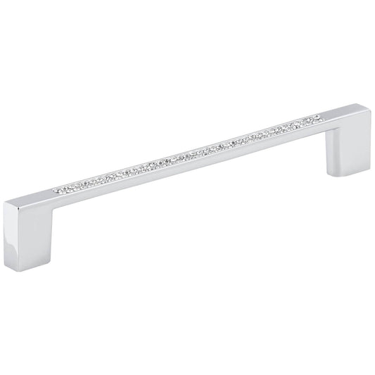 Contemporary Pull, 5-1/16" Center-to-Center, Chrome, Crystal