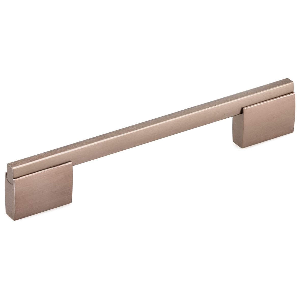 Contemporary Pull with Wide Posts and Rectangular Handle - 7-9/16" Center-to-Center - 8-1/32" OL - Oriental Bronze