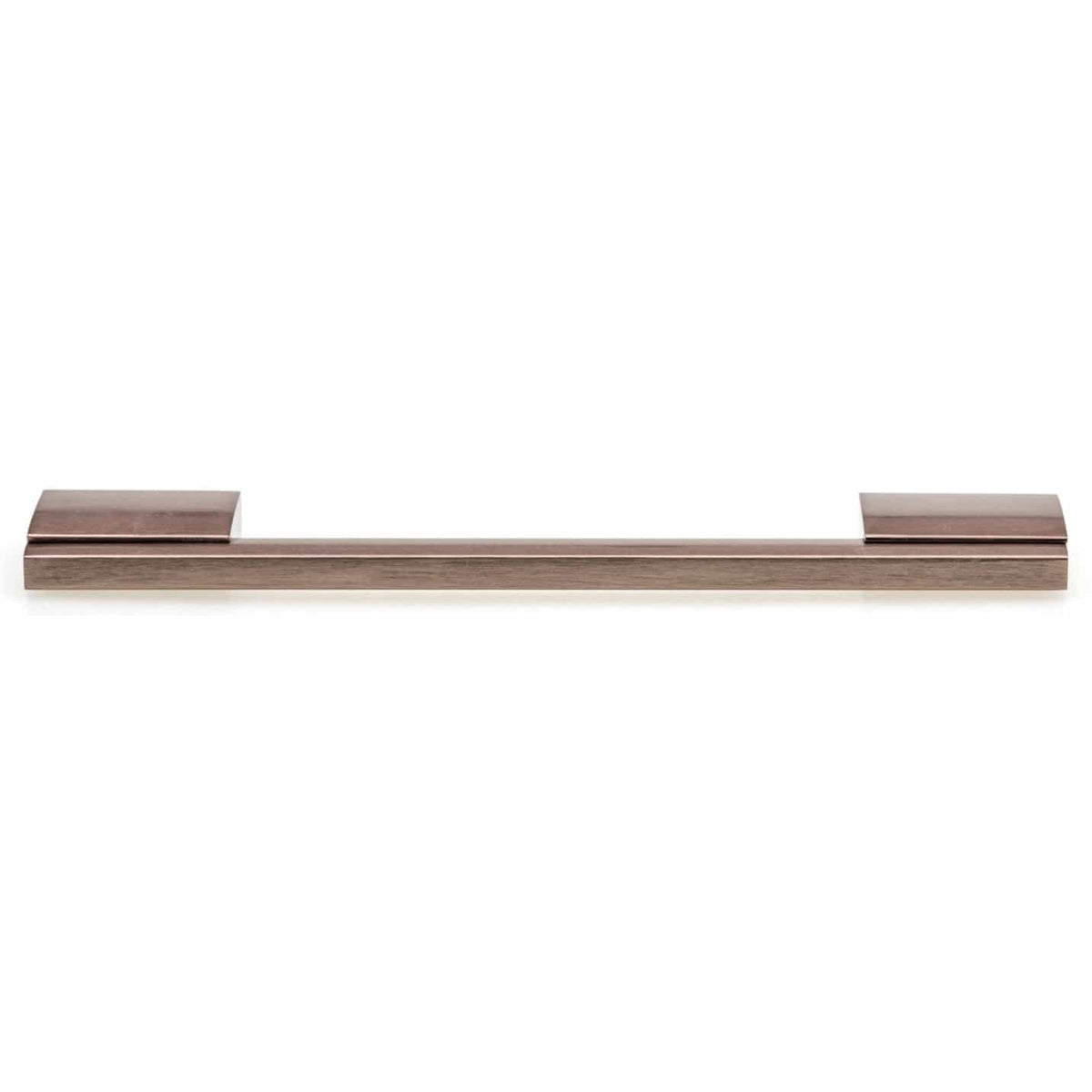 Contemporary Pull with Wide Posts and Rectangular Handle - 7-9/16" Center-to-Center - 8-1/32" OL - Oriental Bronze