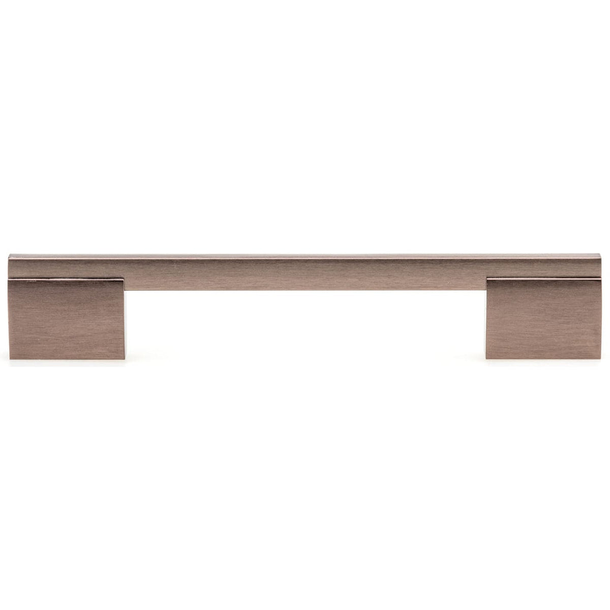 Contemporary Pull with Wide Posts and Rectangular Handle - 7-9/16" Center-to-Center - 8-1/32" OL - Oriental Bronze