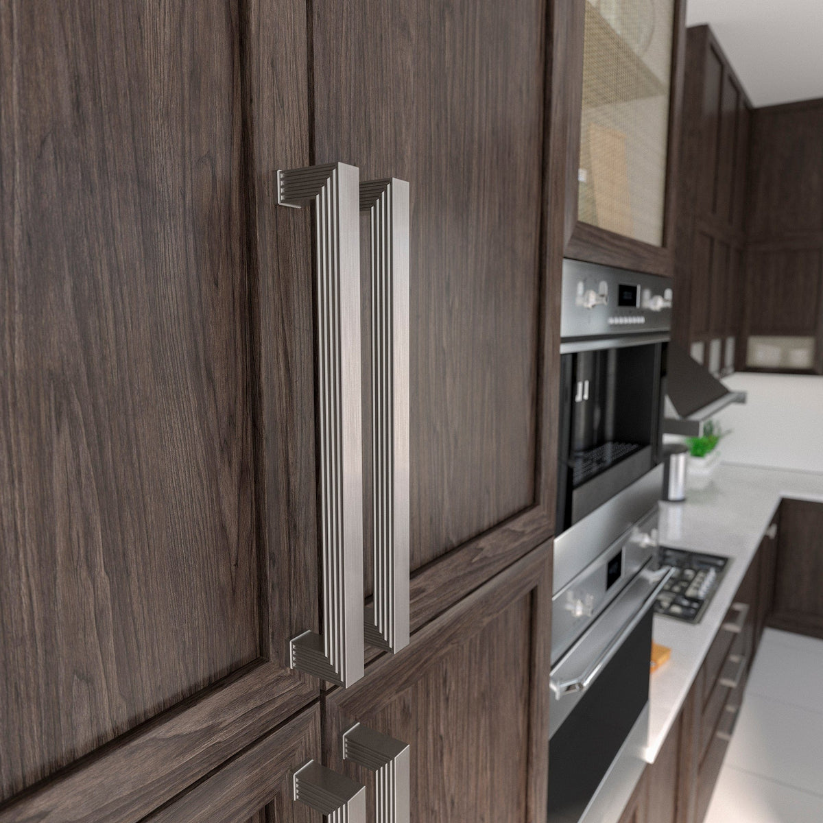Transitional Pull, 12-5/8" Center-to-Center, Brushed Nickel