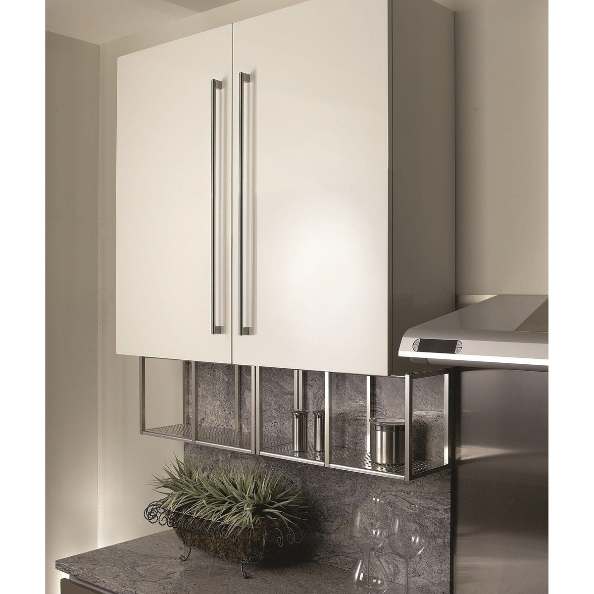 Contemporary Pull - 3-3/4" Center-to-Center - 9/16" W x 5-15/32" L - Brushed Nickel