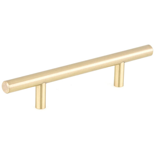 Contemporary Pull, 3-3/4" Center-to-Center, Satin Brass