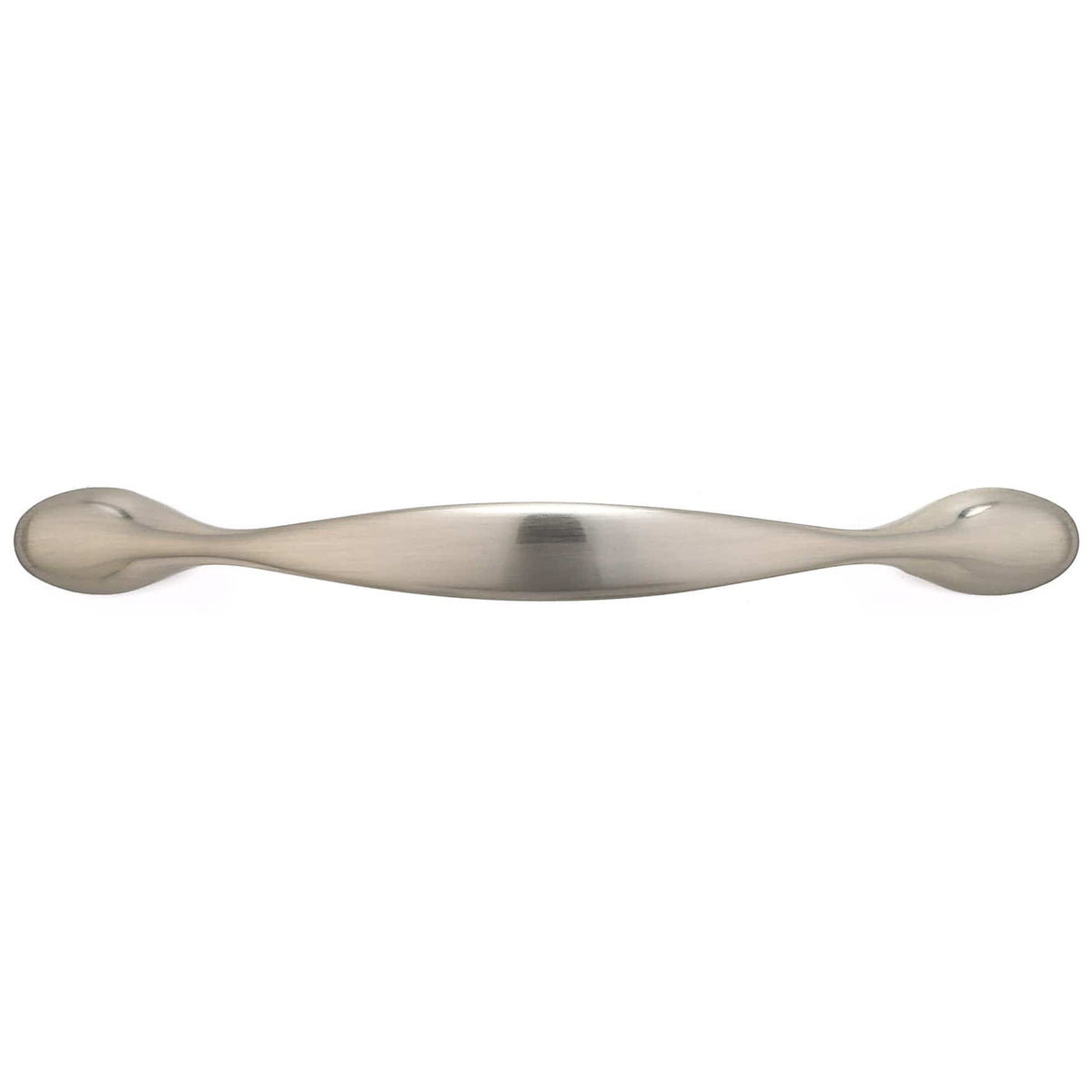 Traditional Arched Bow Pull with Flared Base - 3-3/4" Center-to-Center - 4-29/32" OL - Brushed Nickel
