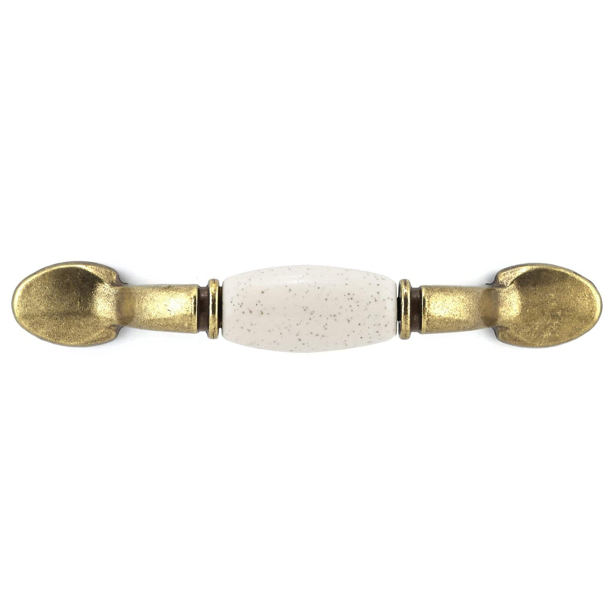 Traditional Pull, 3" Center-to-Center, Oatmeal, Burnished Brass