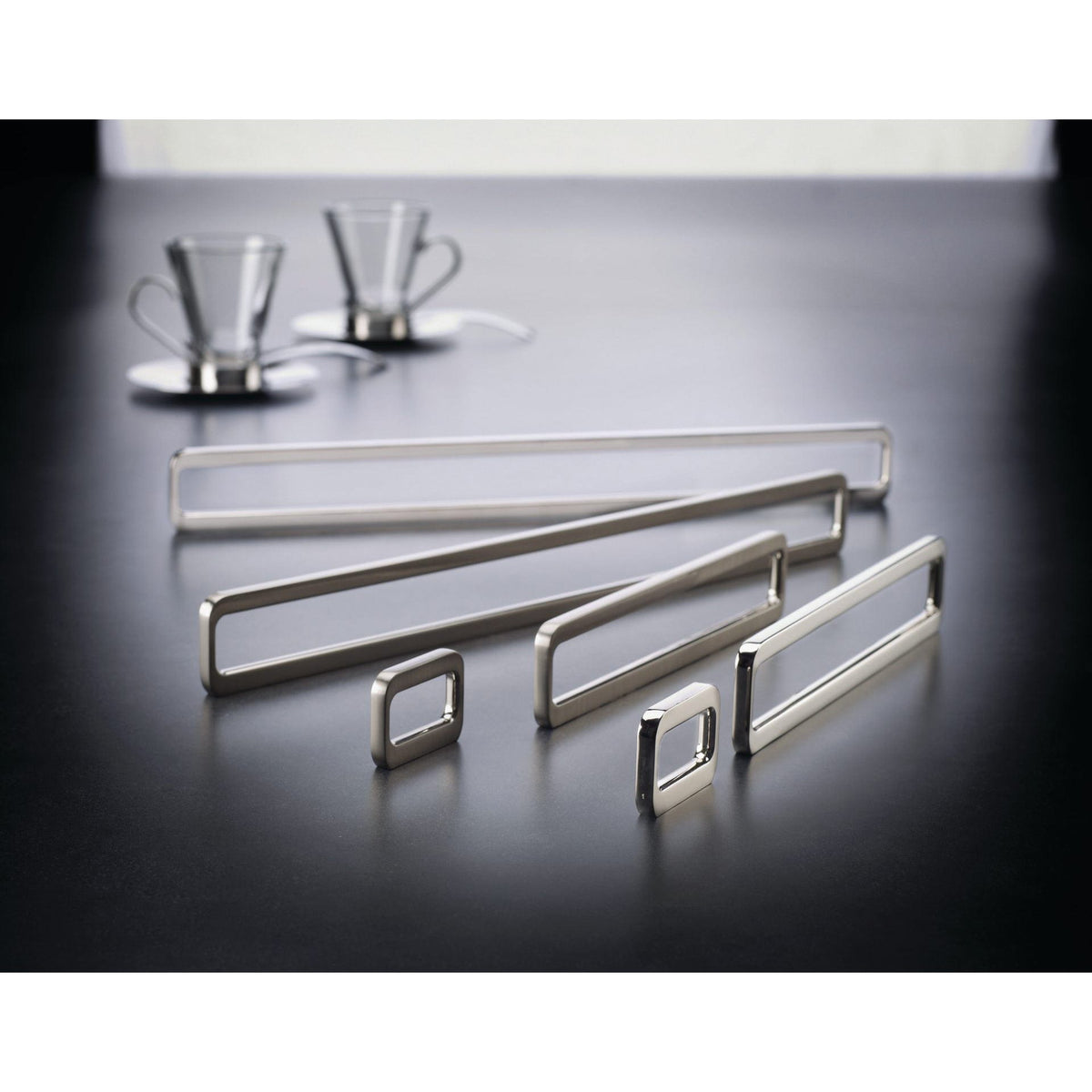 Contemporary Pull, 12-5/8" Center-to-Center, Polished Nickel