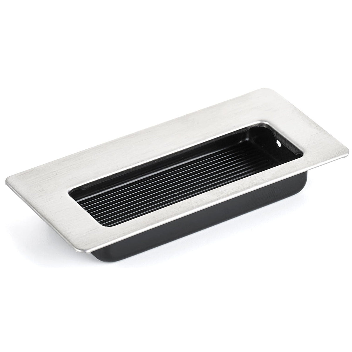 Contemporary Recessed Pull, 3-3/8" x 1-17/32", Brushed Chrome