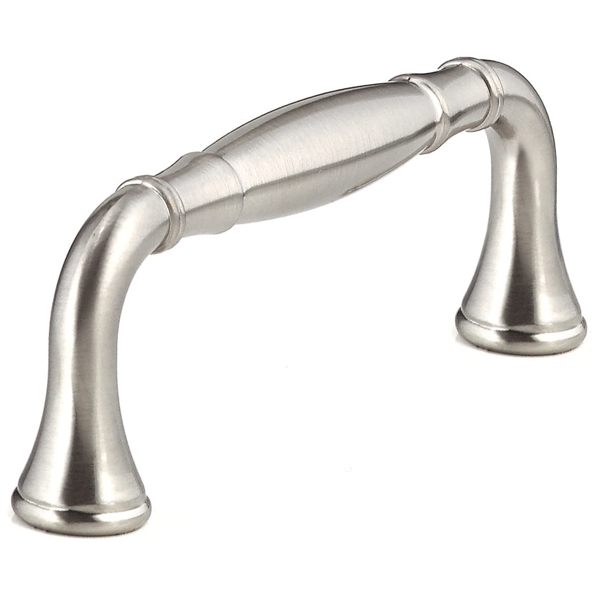 Traditional Pull, 3-3/4" Center-to-Center, Brushed Nickel
