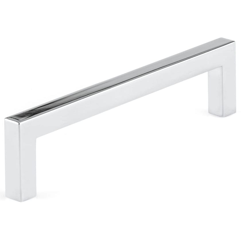 Modern Contemporary Right-Angled Metal Pull - Polished Nickel - 5-1/16" Center-to-Center - 5-7/16" L