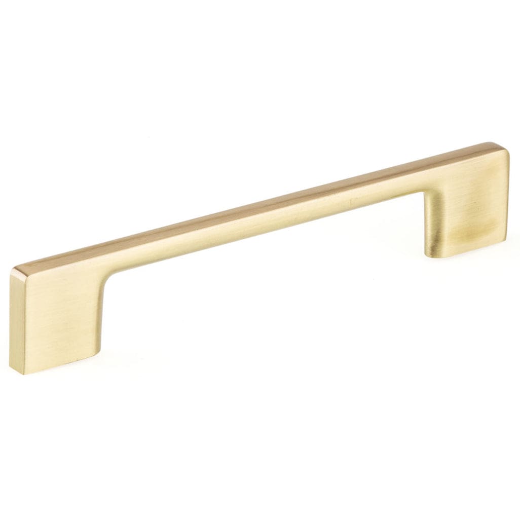Contemporary Modern Pull - 5-1/16" Center-to-Center - 6-3/8" OL - Satin Brass